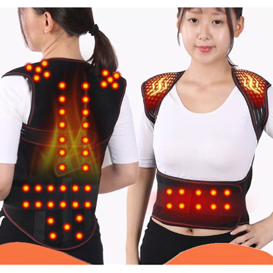 JU-HIN Self-heating  Therapy Belt Lumbar Posture Corrector Body Massager (Unisex)