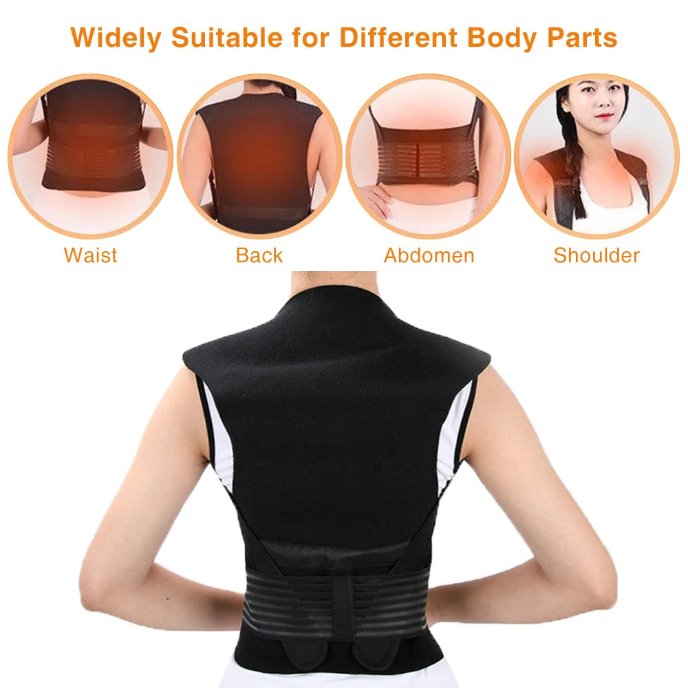JU-HIN Self-heating  Therapy Belt Lumbar Posture Corrector Body Massager (Unisex)